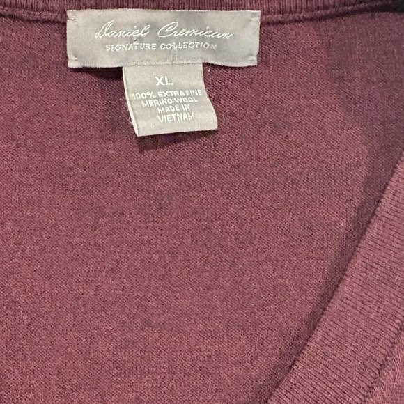 Daniel Cremieux Signature Collection Merino Wool V-Neck Sweater Vest Sz XL - Picture 3 of 4